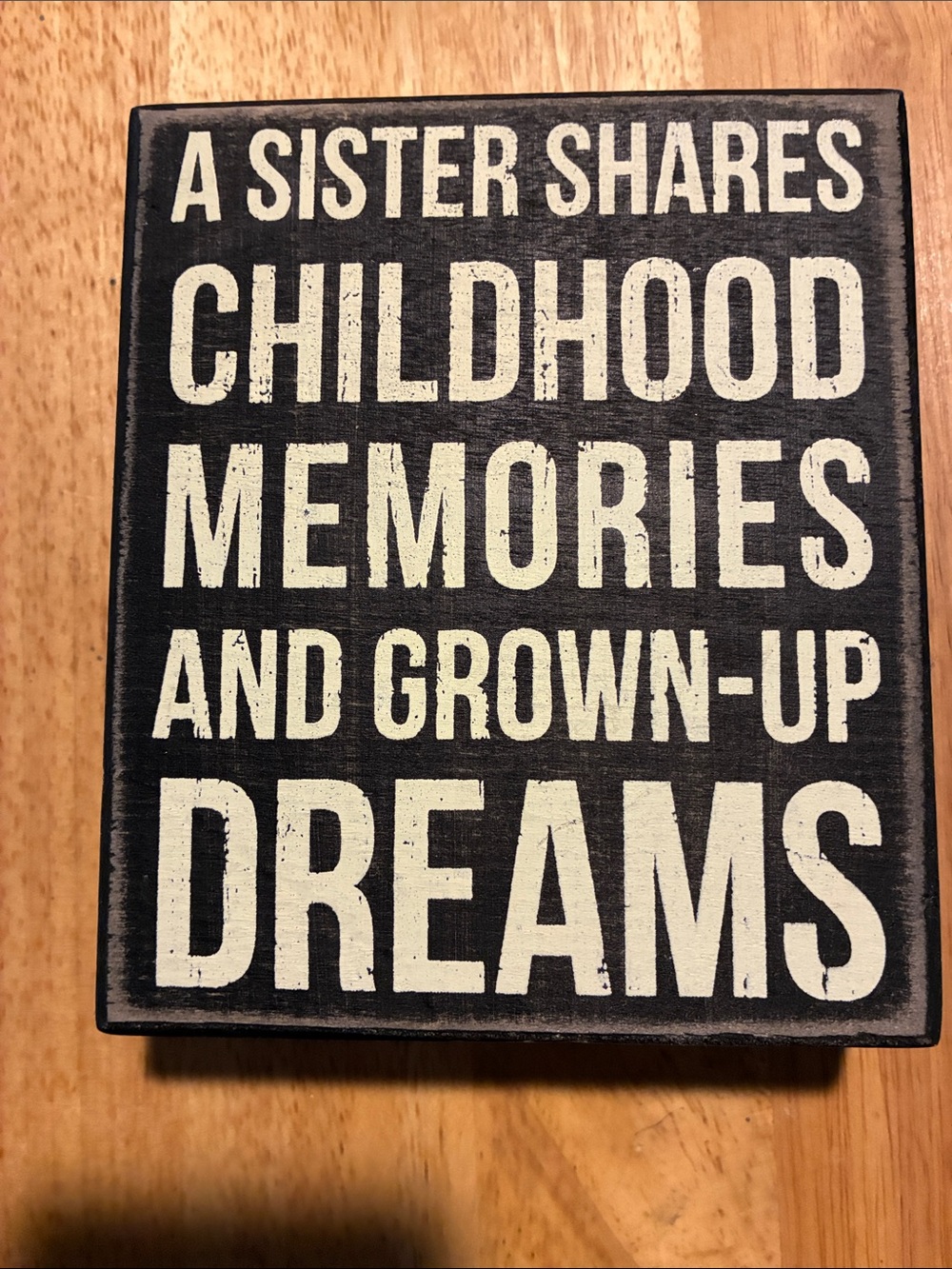 Primitives by Kathy Black and White 'Childhood Memories' Sentiment Plaque